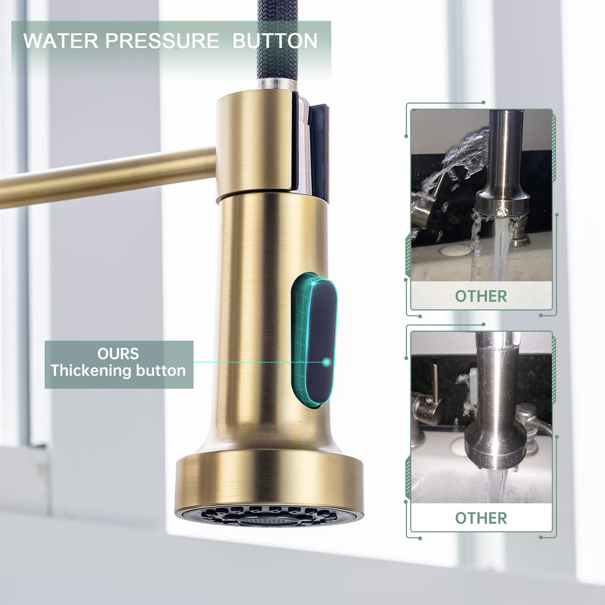Pull Down Kitchen Faucet (Gold)