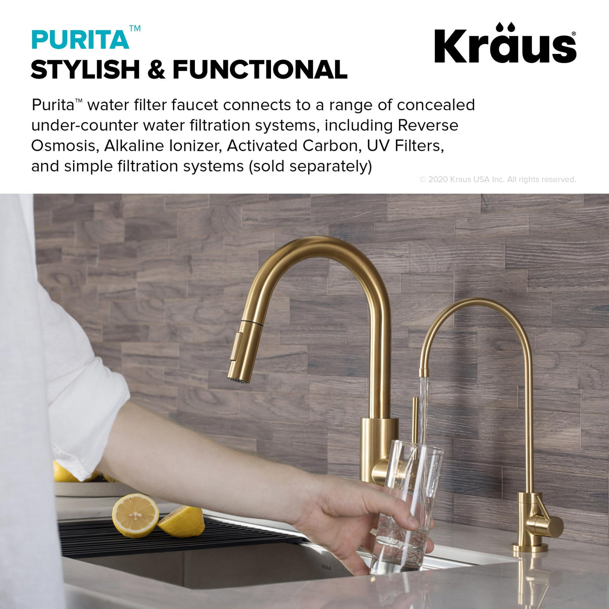 Purita 100% Lead (Brushed Brass / Filter Faucet)