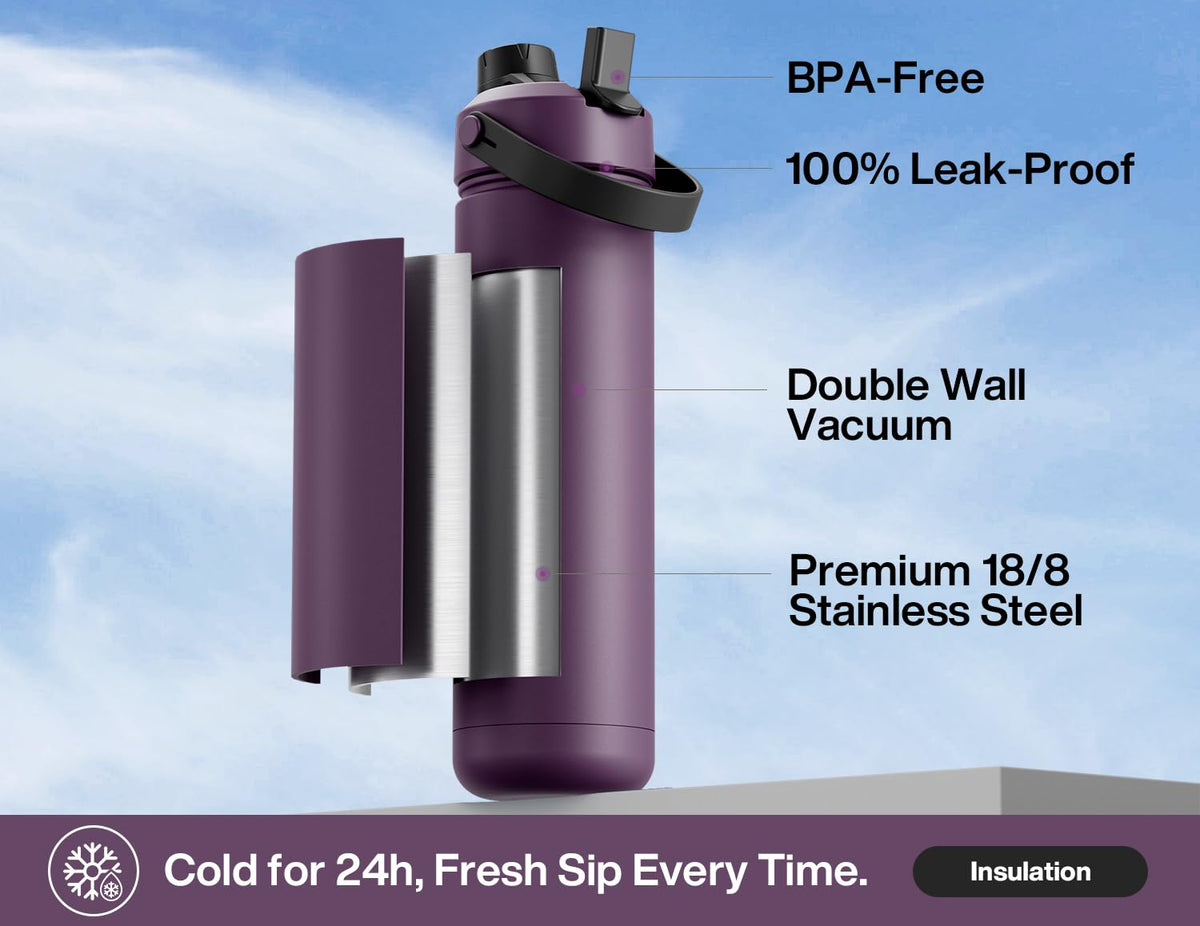 26 oz Insulated Water Bottle (Mulberry / 26 Ounces)