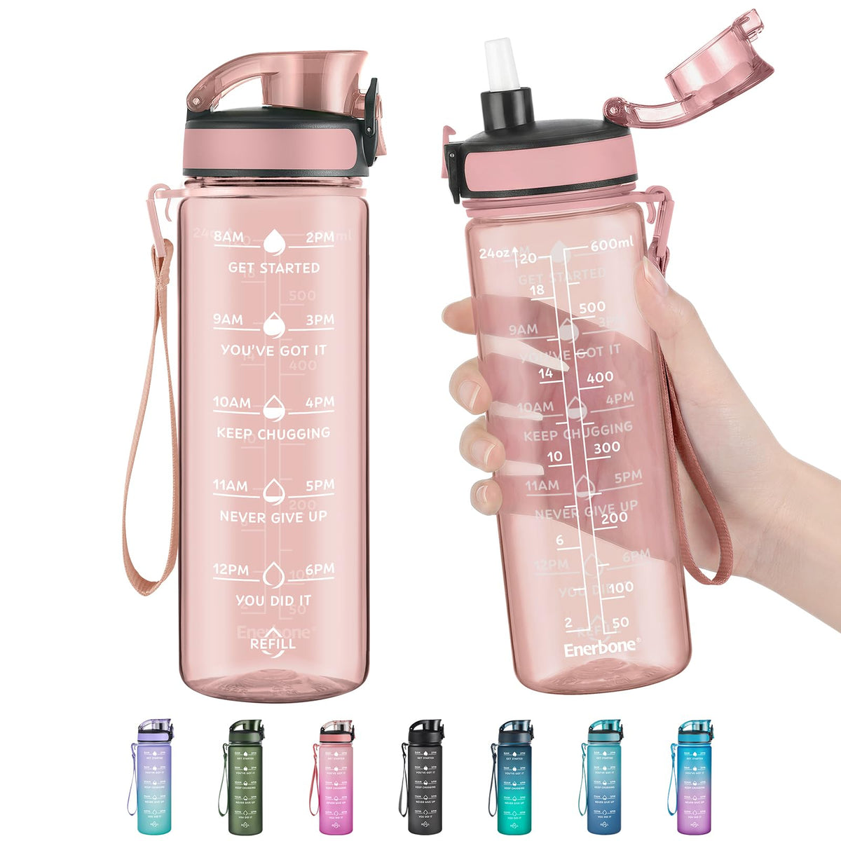 Water Bottle Leakproof BPA & Toxic Free (Lotus / 24 Ounces)