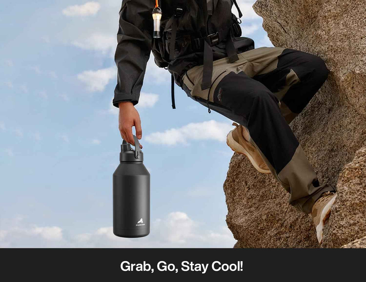 64 oz Insulated Water Bottle with 2 (Dark Knight / 64 Ounces)