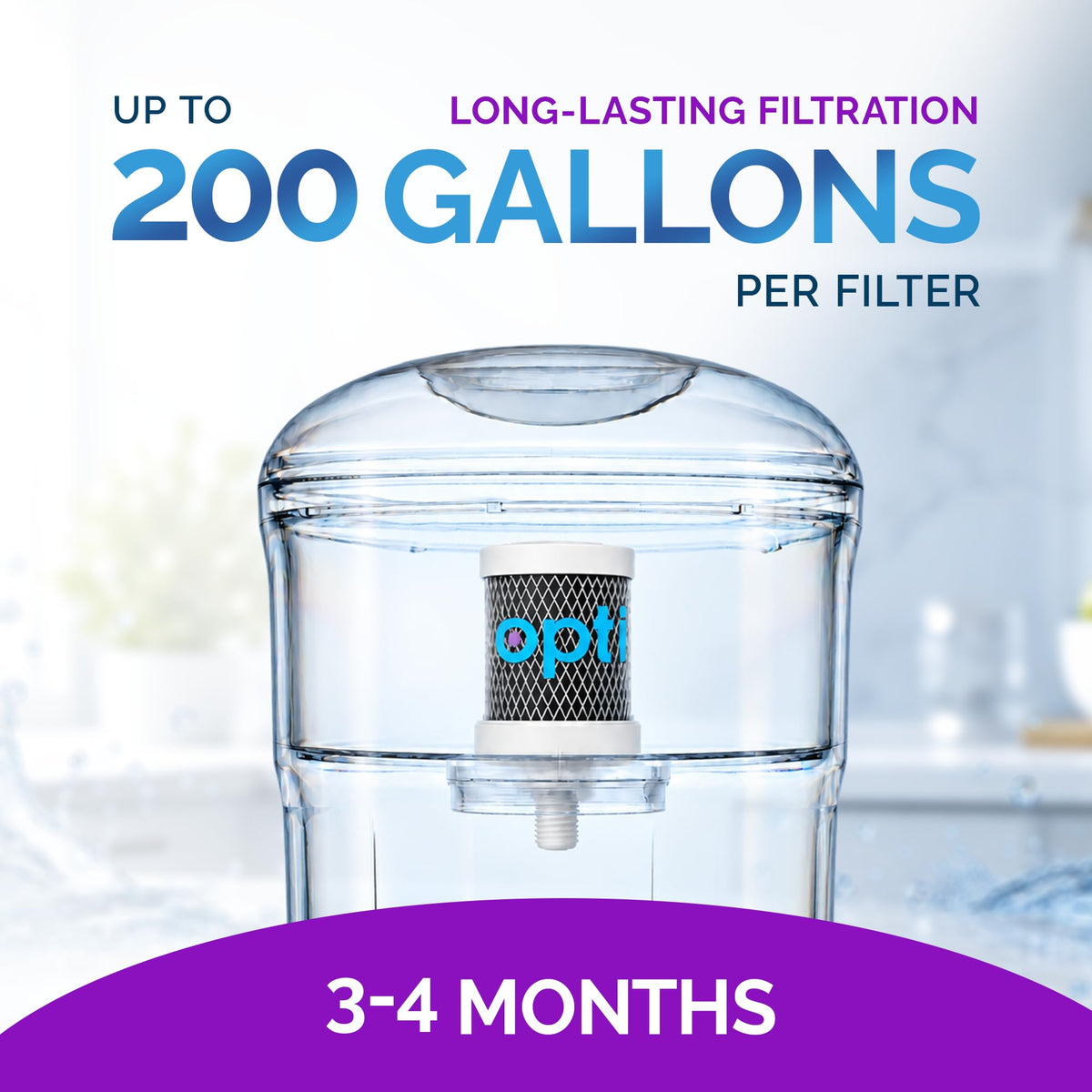 Opti Flex 3 Gallon Alkaline Water Filter Jug for Top Load Dispensers