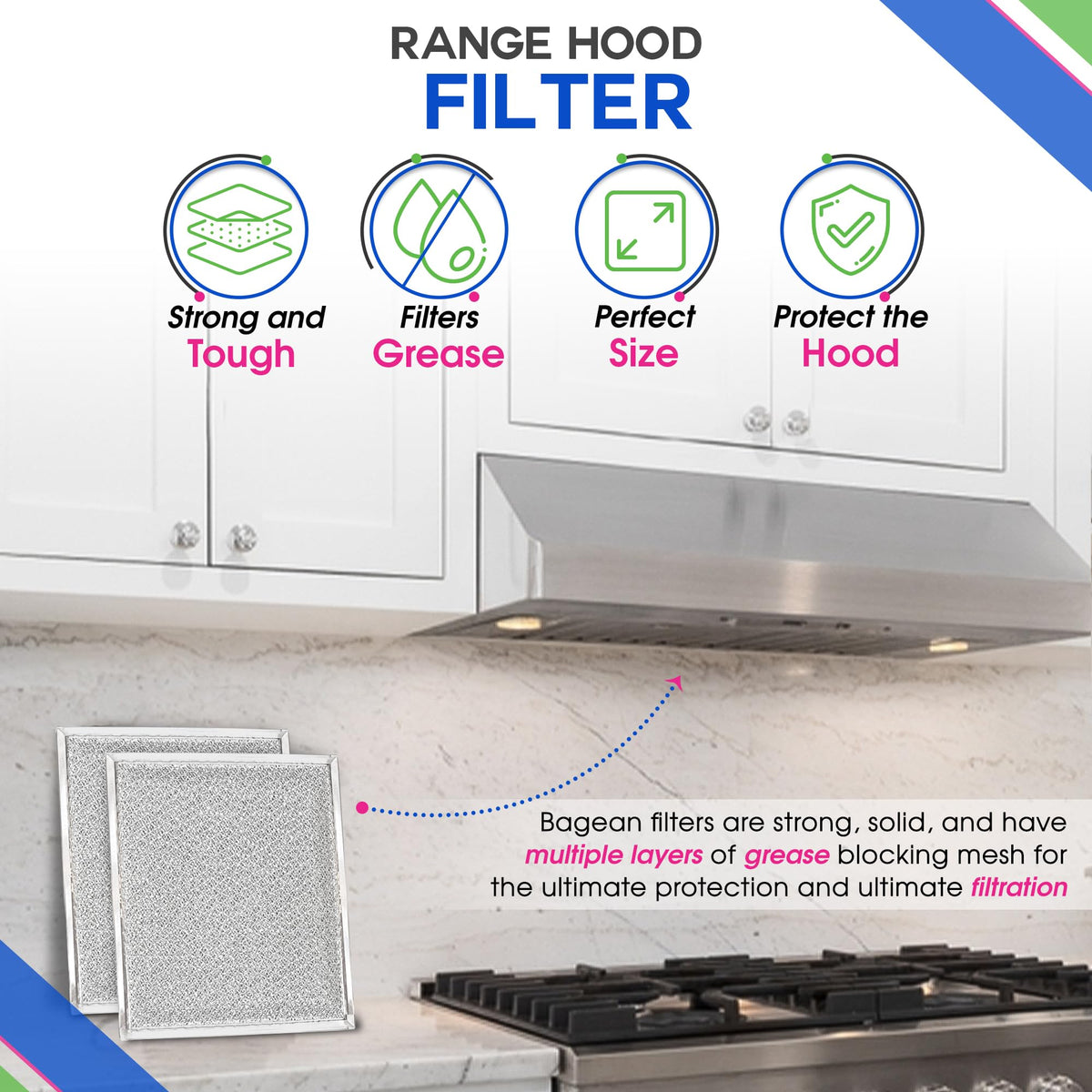 Stove Vent Filter 10.5x8.75" 97006931 Fits Nutone Broan Range Hood Filter