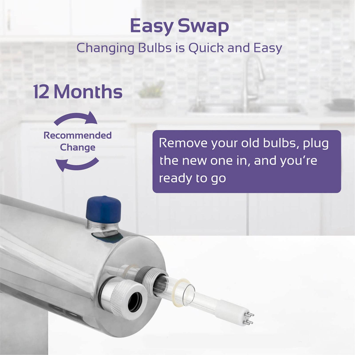 Ultraviolet UV Light Bulb Housing with (2 pack 24 GPM Housing)