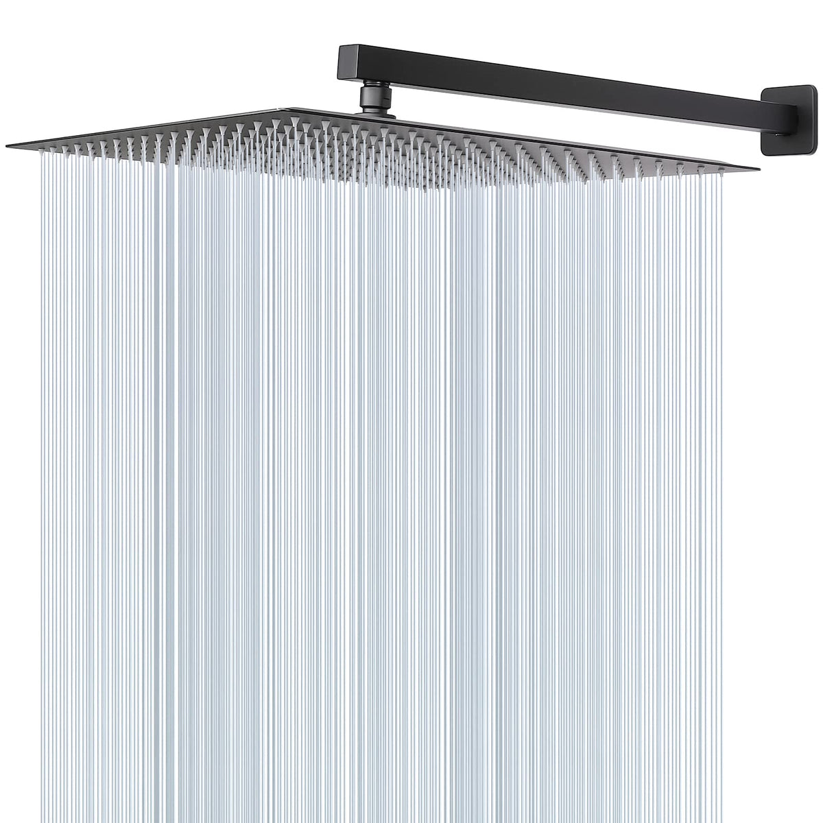 Shower Head with Extension Arm (16'' Shower with 20'' Arm / Matte Black)
