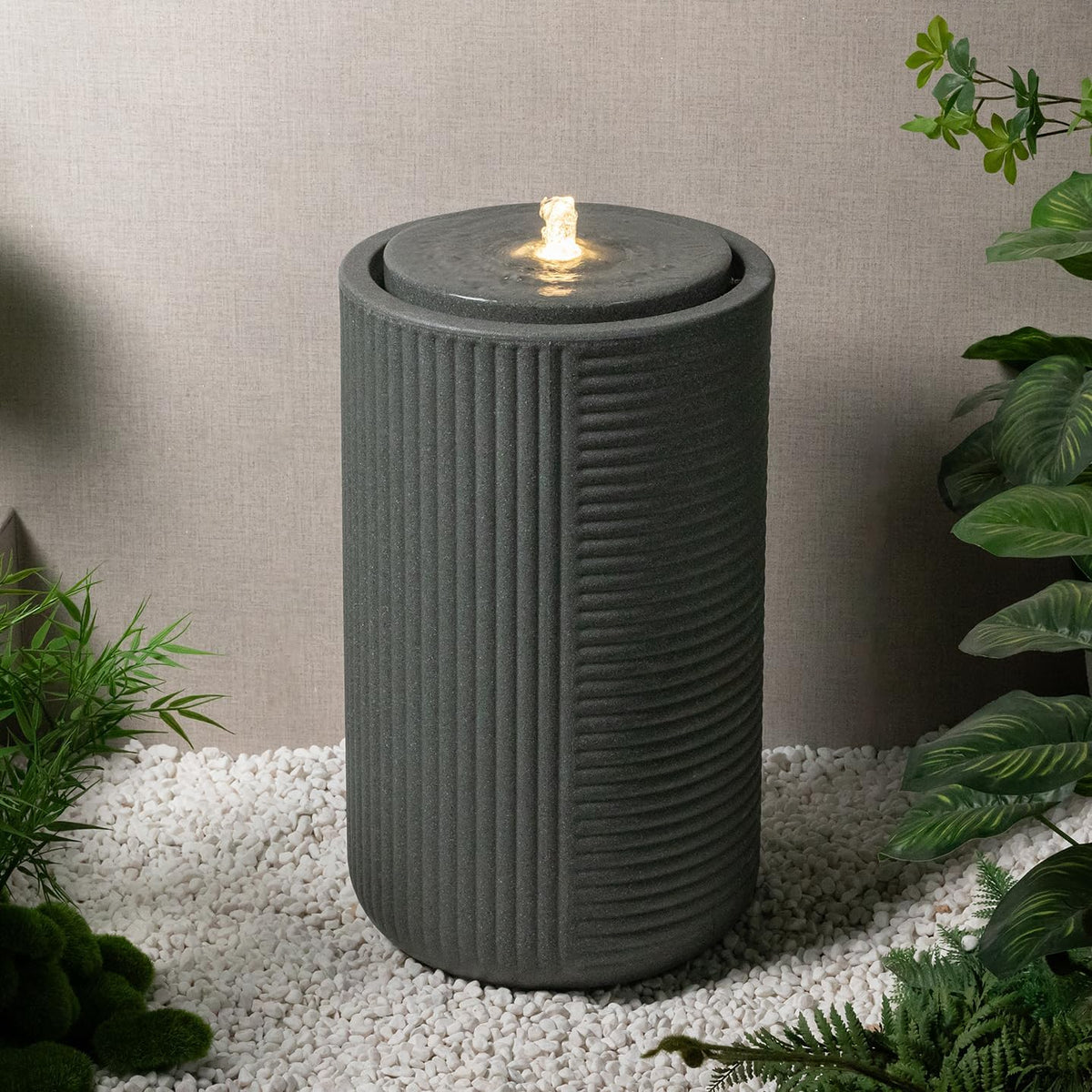 23.22” H Outdoor Water Fountain Made with Eco (23.22