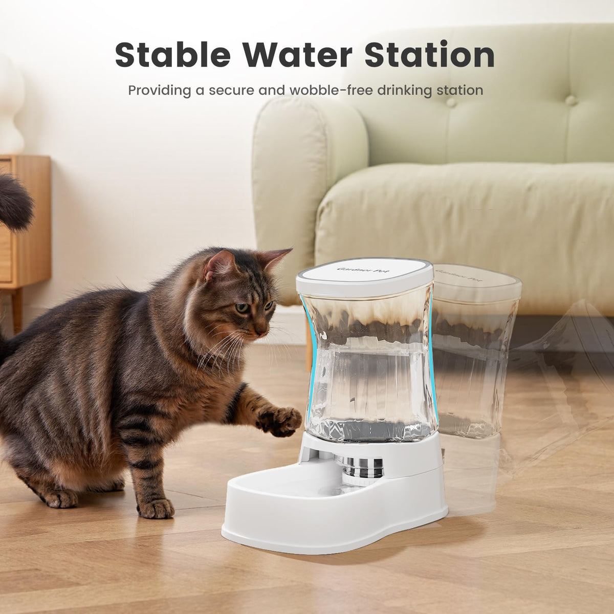 1.0Gal Gravity Automatic Dog Water Bowl Dispenser 100% BPA Free (White)