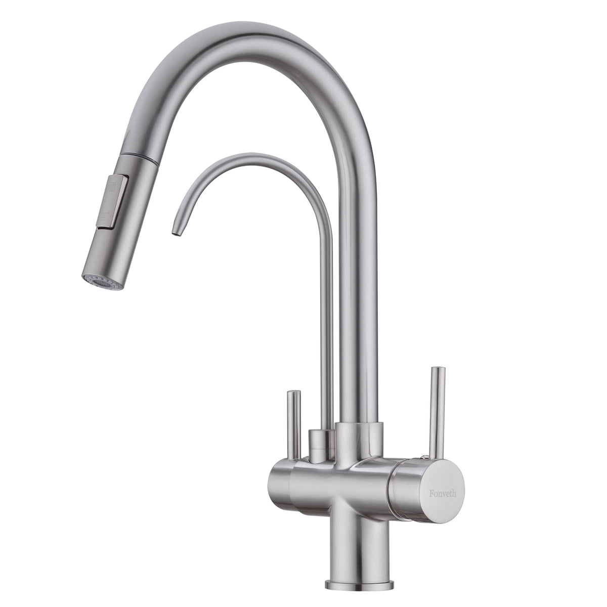 Kitchen Faucet with Pull Down Sprayer (Brushed Nickel)