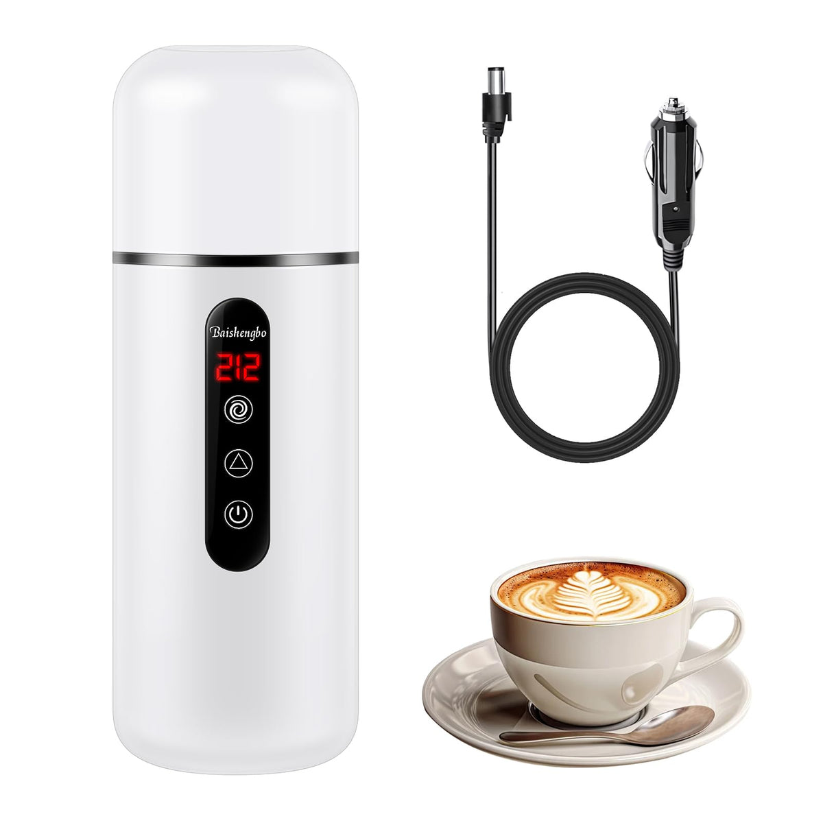 Car Kettle Portable Electric Travel Kettle (White)