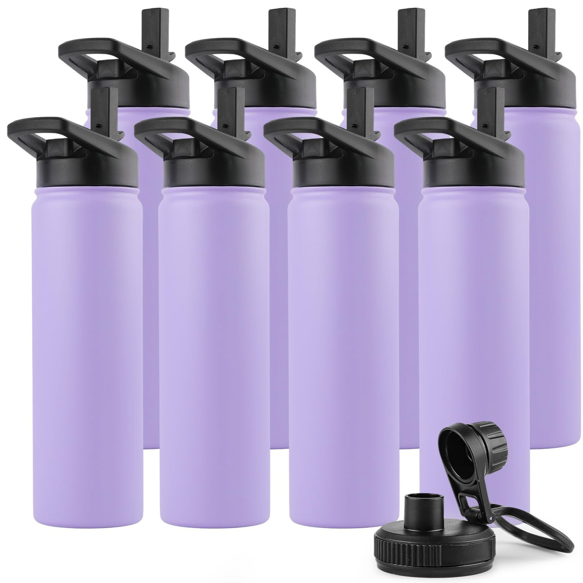 Insulated Water Bottle (Purple / 22oz/8 Pack)