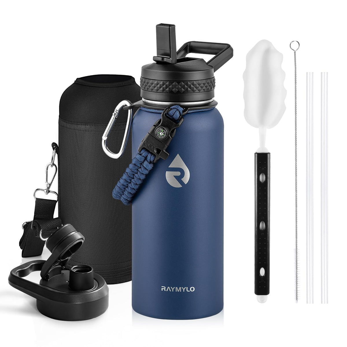 Insulated Water Bottle 32 oz (Dark Blue / 32 Ounces)