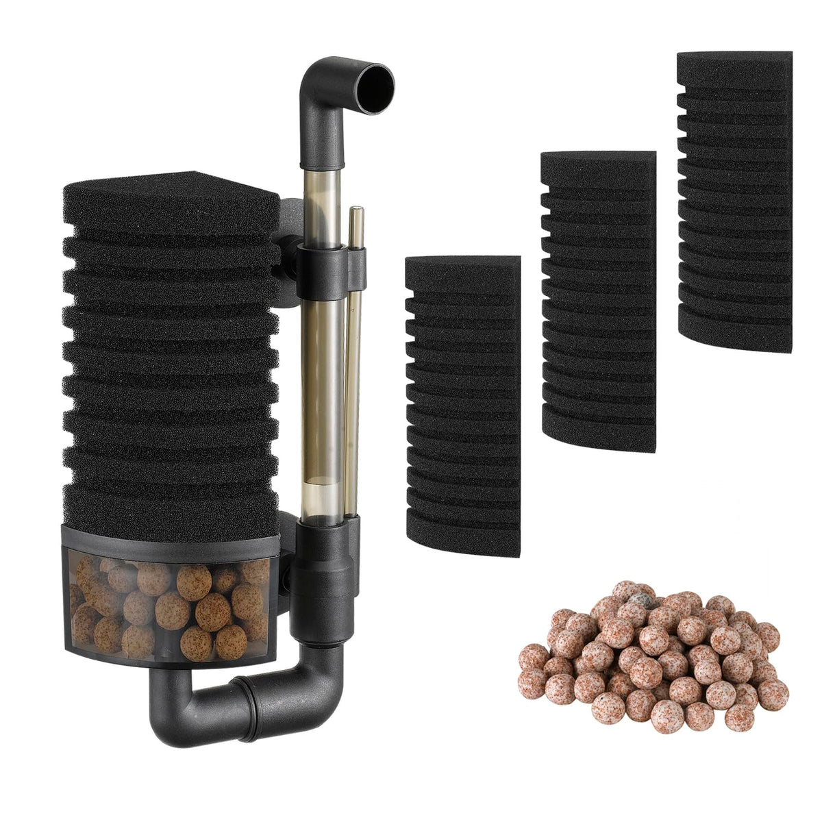 Aquarium Air Driven Corner Bubbler Sponge Filter (S(20Gal))