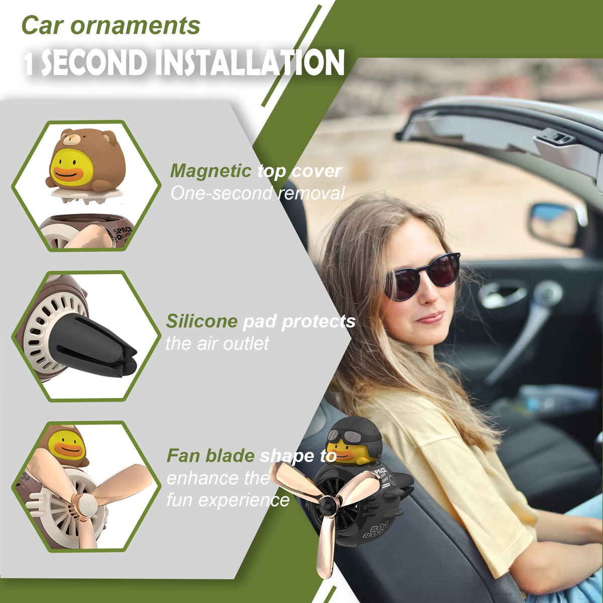 2 Pieces Car Air Fresheners (Black+Brown)