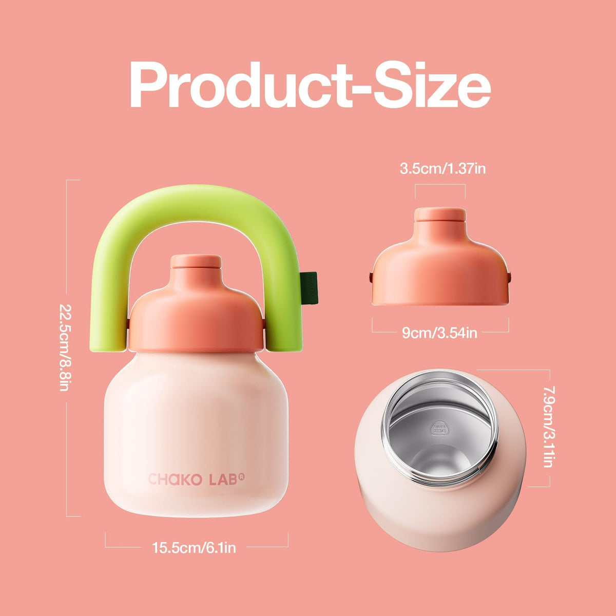 33oz Insulated Water Bottle (Pink&Green)