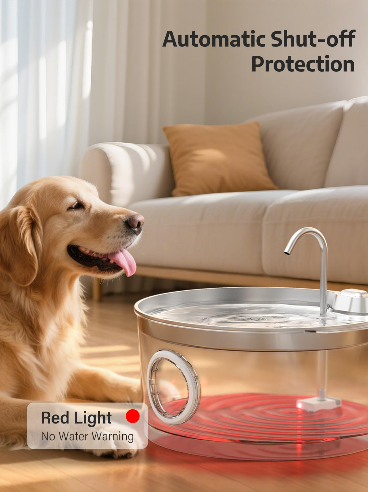 3.4Gal Dog Water Fountain for Large Dogs (White)