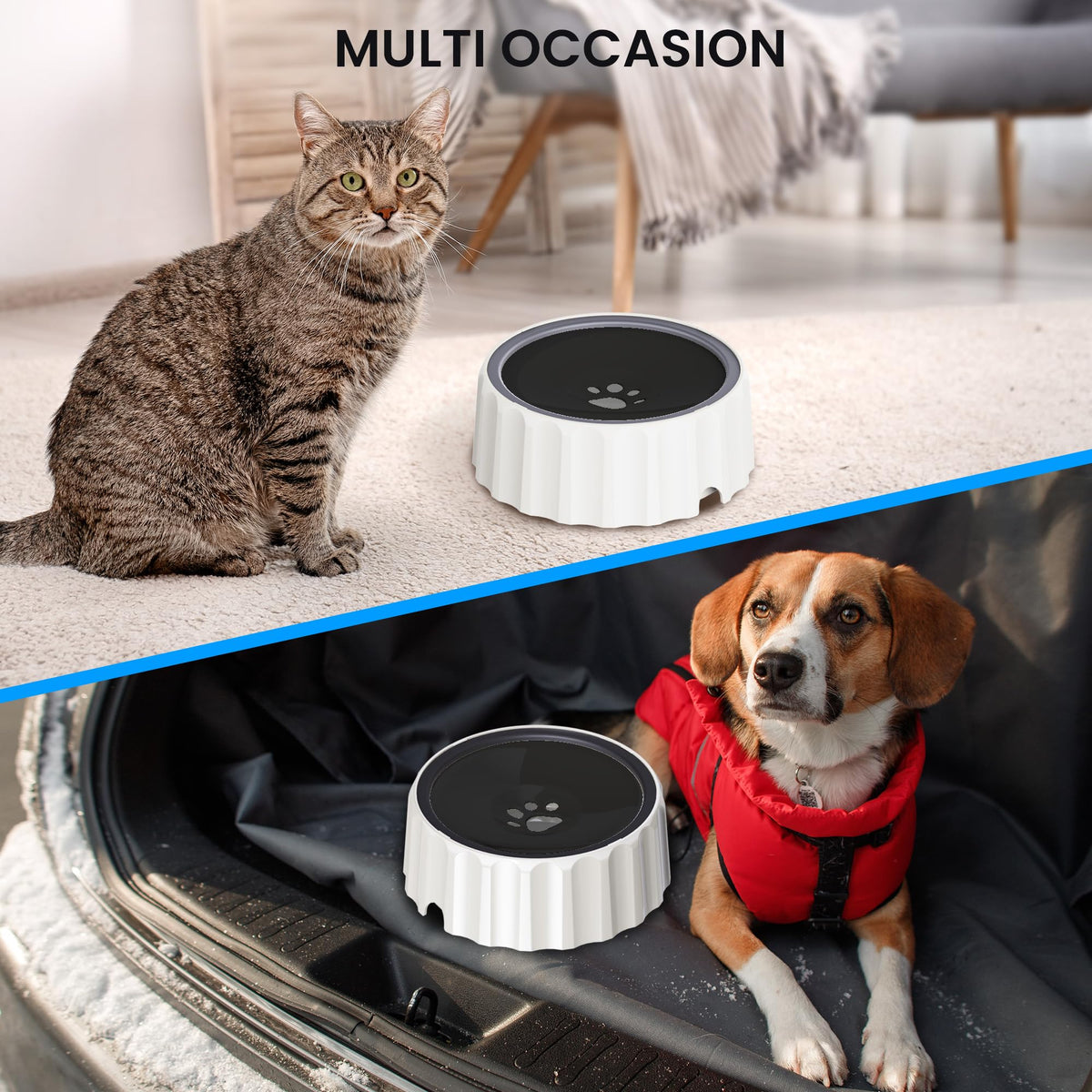 Dog Small Animals Water Bowl No Spill 70oz (Black)