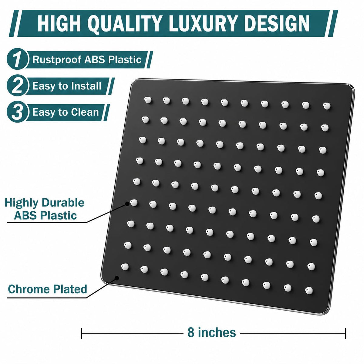 Filtered Shower Head with Handheld (Dark Black)