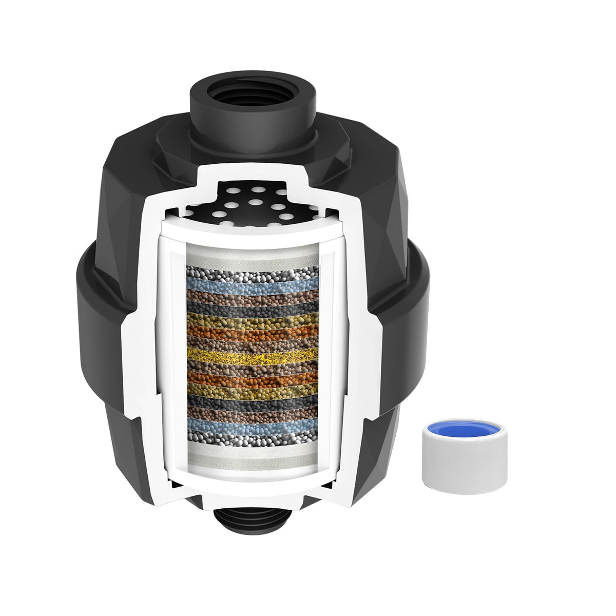 High Output 20 Stage Shower Filter for Hard Water (Shower Filter / Matte Black)