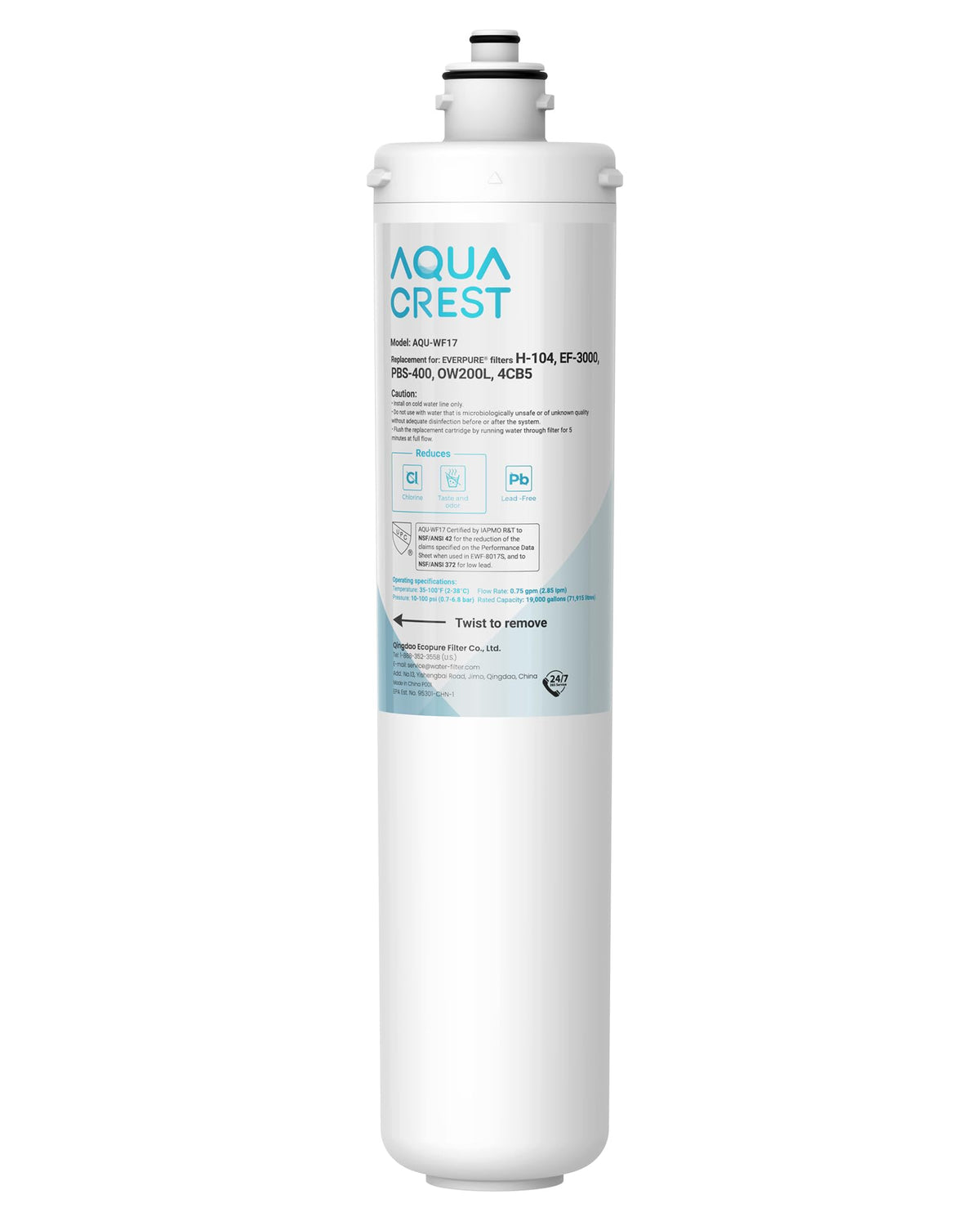 H 104 Water Filter Replacement for Pentair® Everpure H