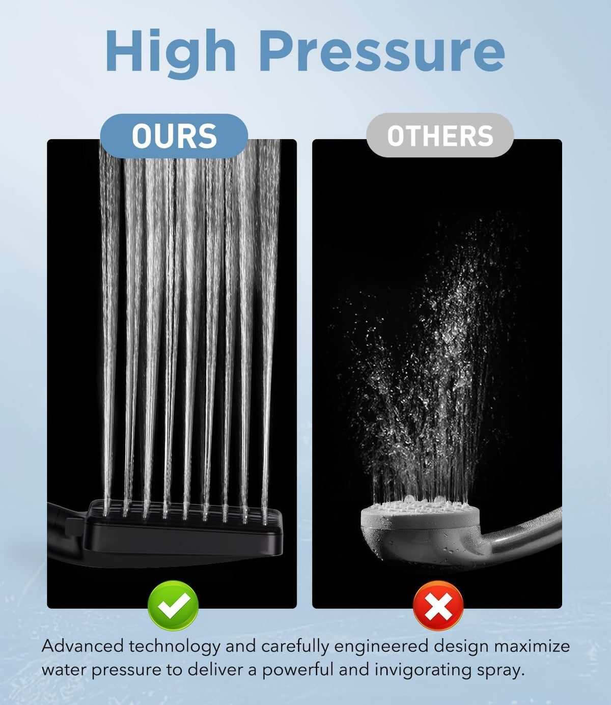 Filtered Shower Head with Handheld (Black)