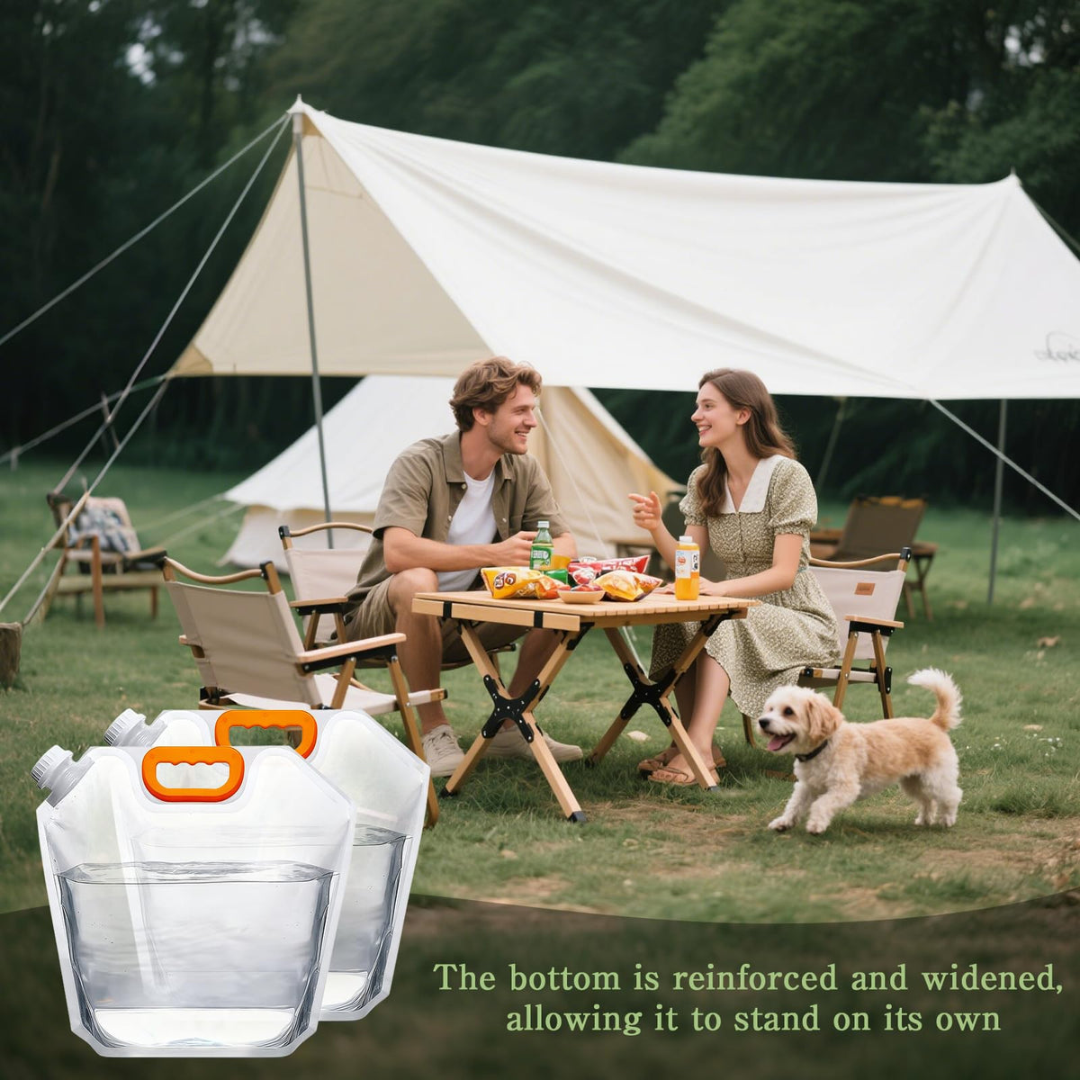 10 Pcs 1.3 Gallon Collapsible Water Storage Bag with Funnel and Label Leakproof Emergency Jug Container Clear Plastic Water Bladder Outdoor Flat Pouch for Hiking Sport Backpack Camping