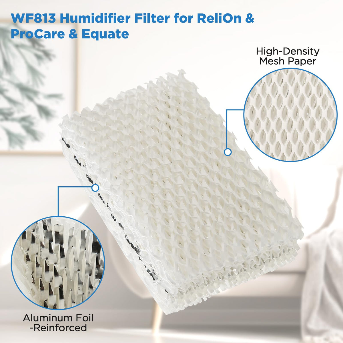 Wf813 Eqwf813 Humidifier Filters Replacement for Equate Eqwf813 Eq (4-Pack)