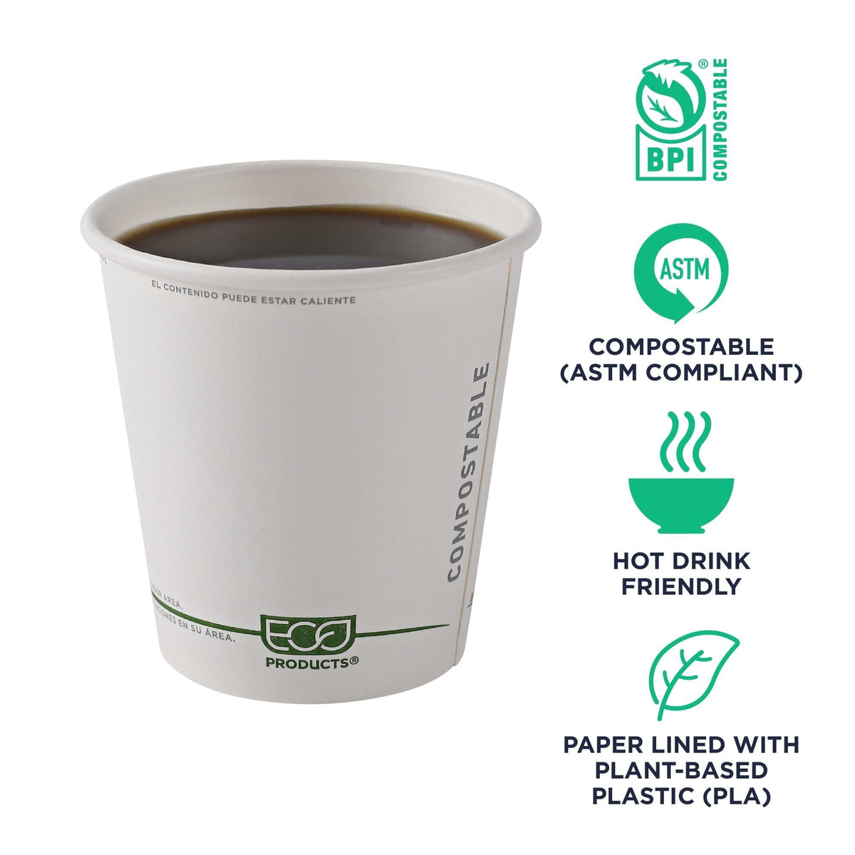 GreenStripe Disposable Paper Hot Cups (10oz)