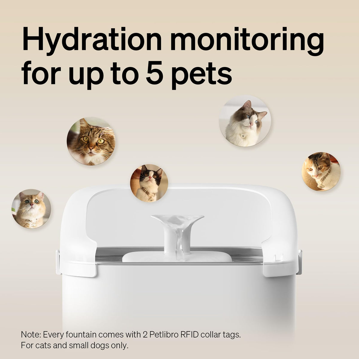 Cats Water Fountain for Multi Cats (White / RFID Fountain)