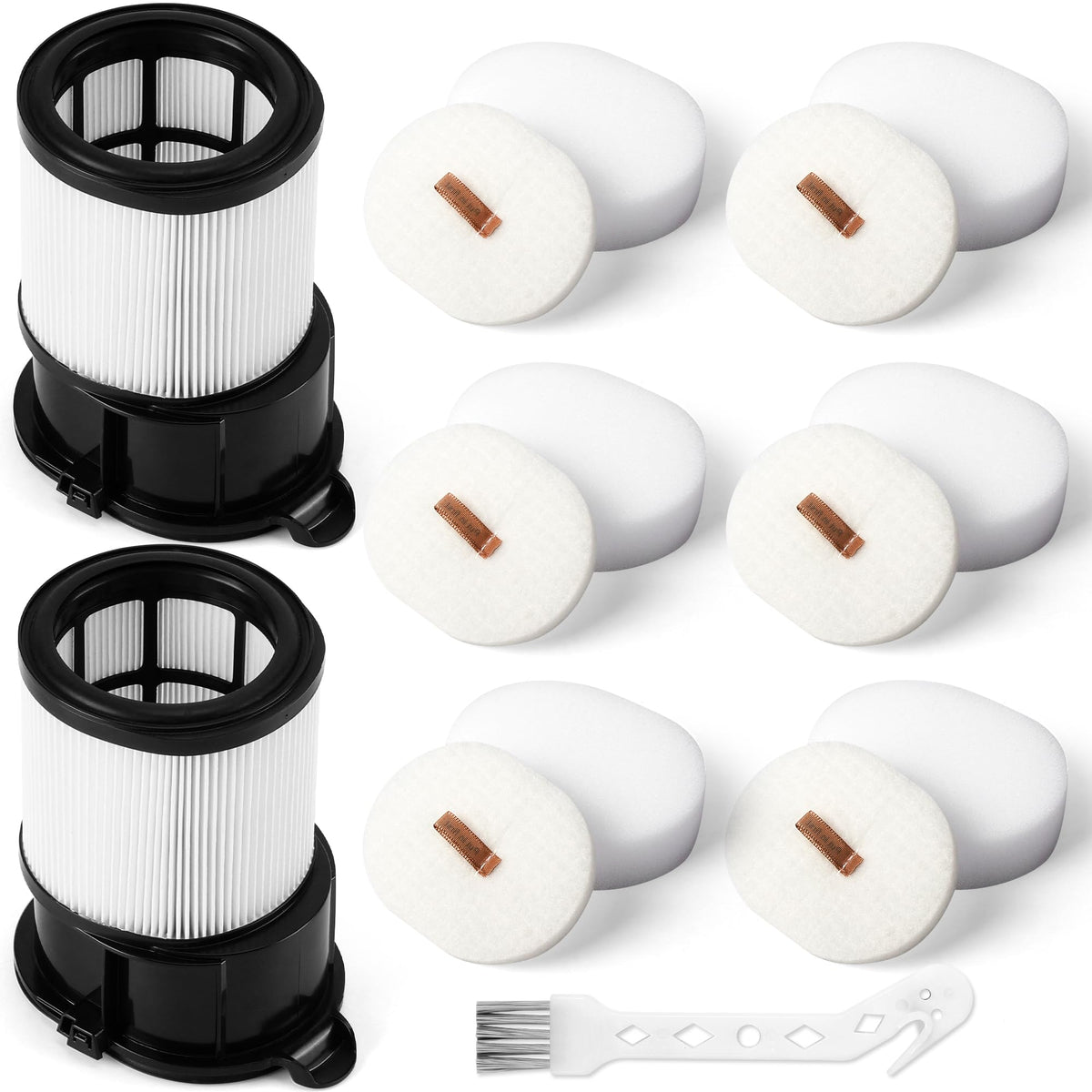15 Pcs IP1251 IP3251 HEPA Filter Replacement Compatible with Shark Cordless PowerDetect Clean and Empty Lightweight Stick Vacuum (2+6)