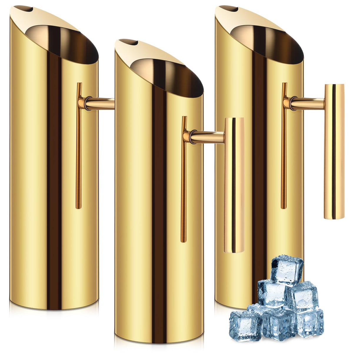 3 Pack 53oz 1.5l Stainless Steel Water Pitcher (53 oz / Gold)