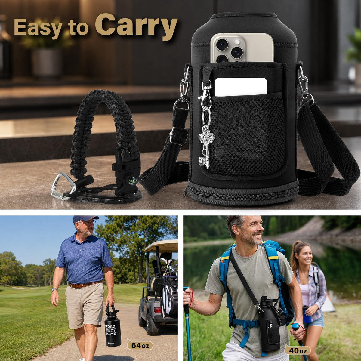 Insulated Water Bottle w (Fathers' Gift / 64 Ounces)