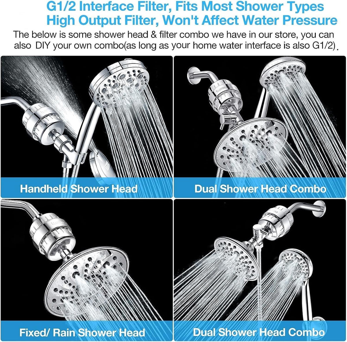 Heavy Duty Daily Revitalize Shower Filter w (Chrome X 2 HD Cartridge)