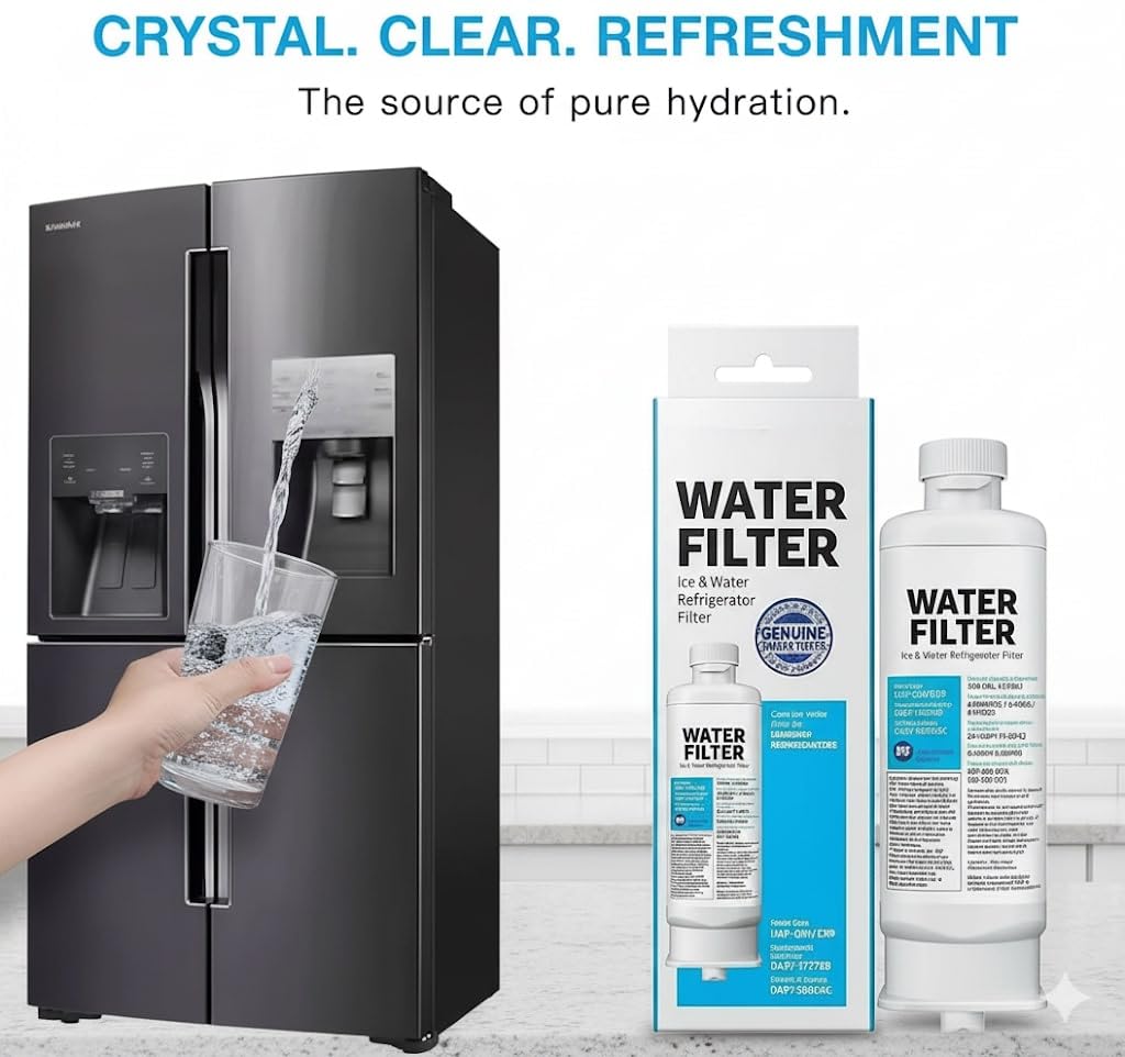 HAF-QIN/EXP DA97 Water Filter Replacement – Compatible with DA97-17376B – Carbon Block 99% Contaminant Reduction – Fresh Water & Ice – 24 Month Life 4 PACK (HAF-QIN)