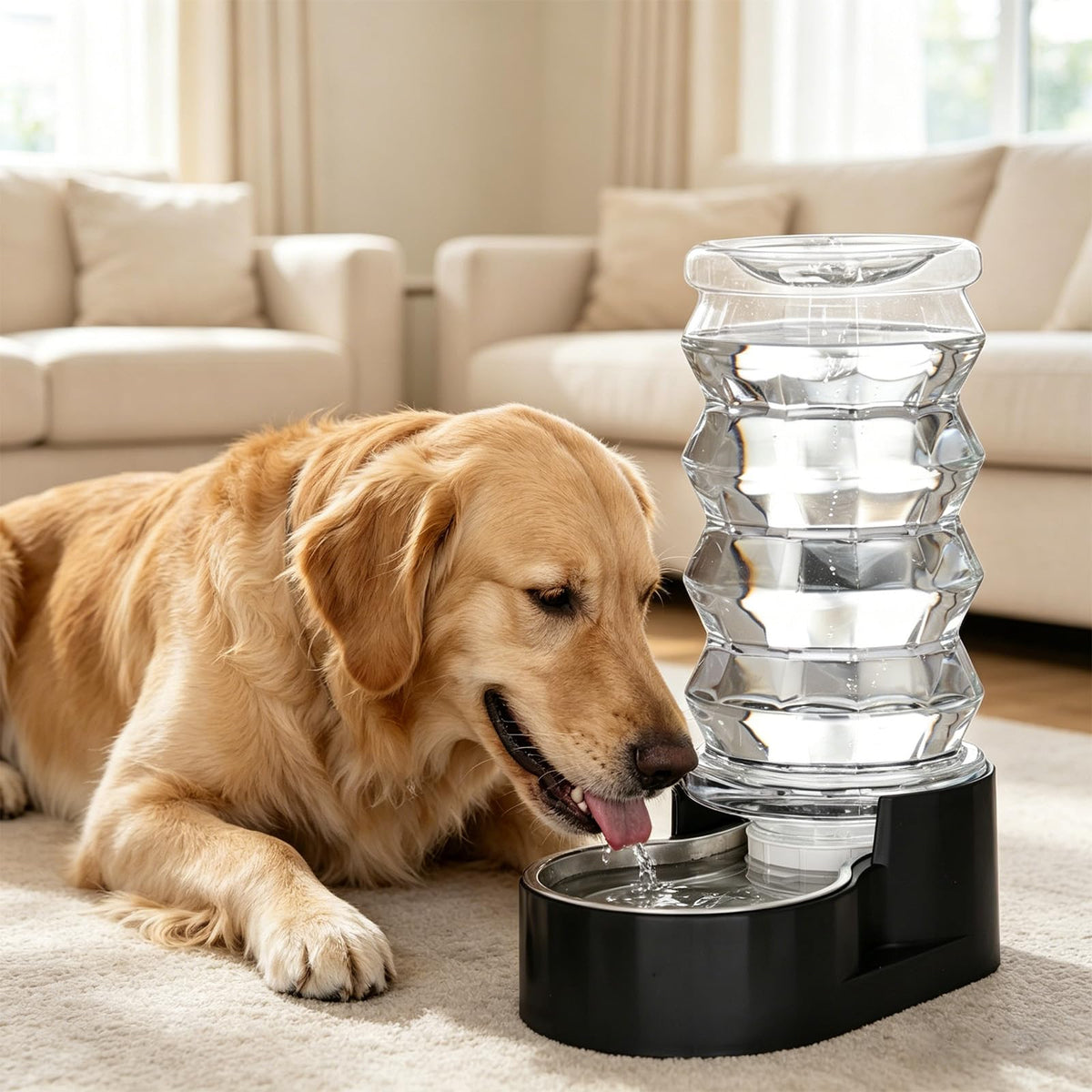 8L Filtered Dog Water Dispenser (Dark Black / 8L)