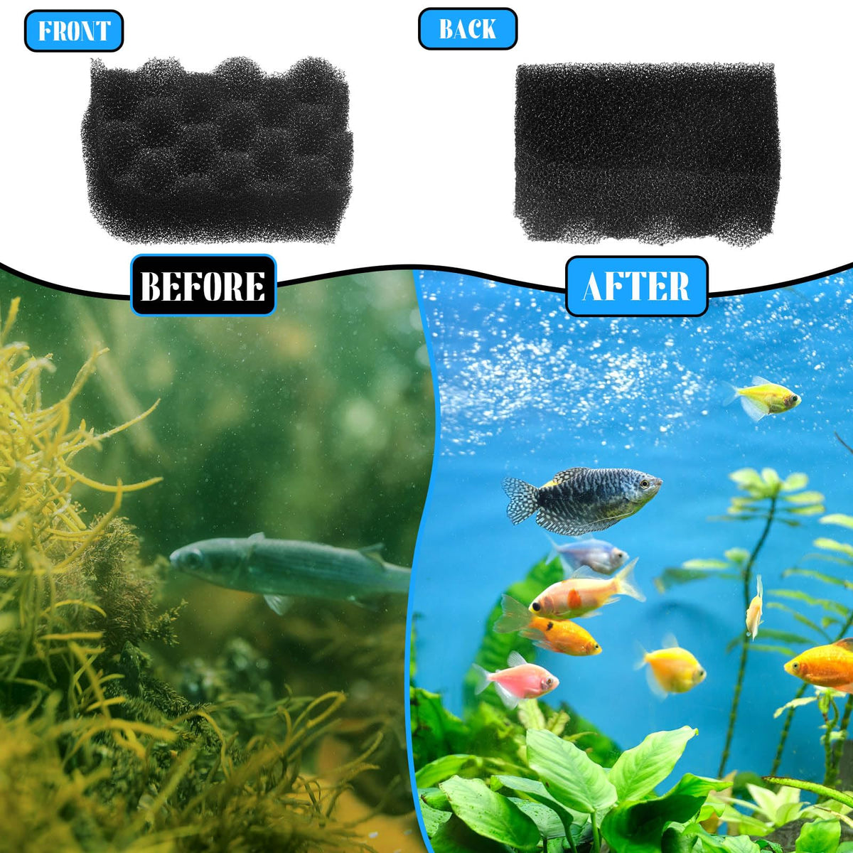 20 Pcs Aquarium Filter Foam
