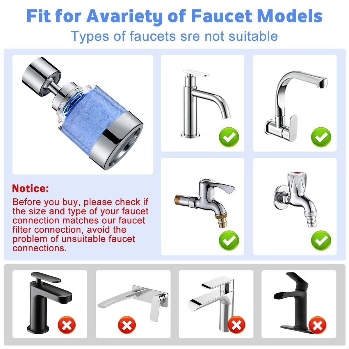 3 Pack Sink Water Filter Faucet (A-13 Pcs)