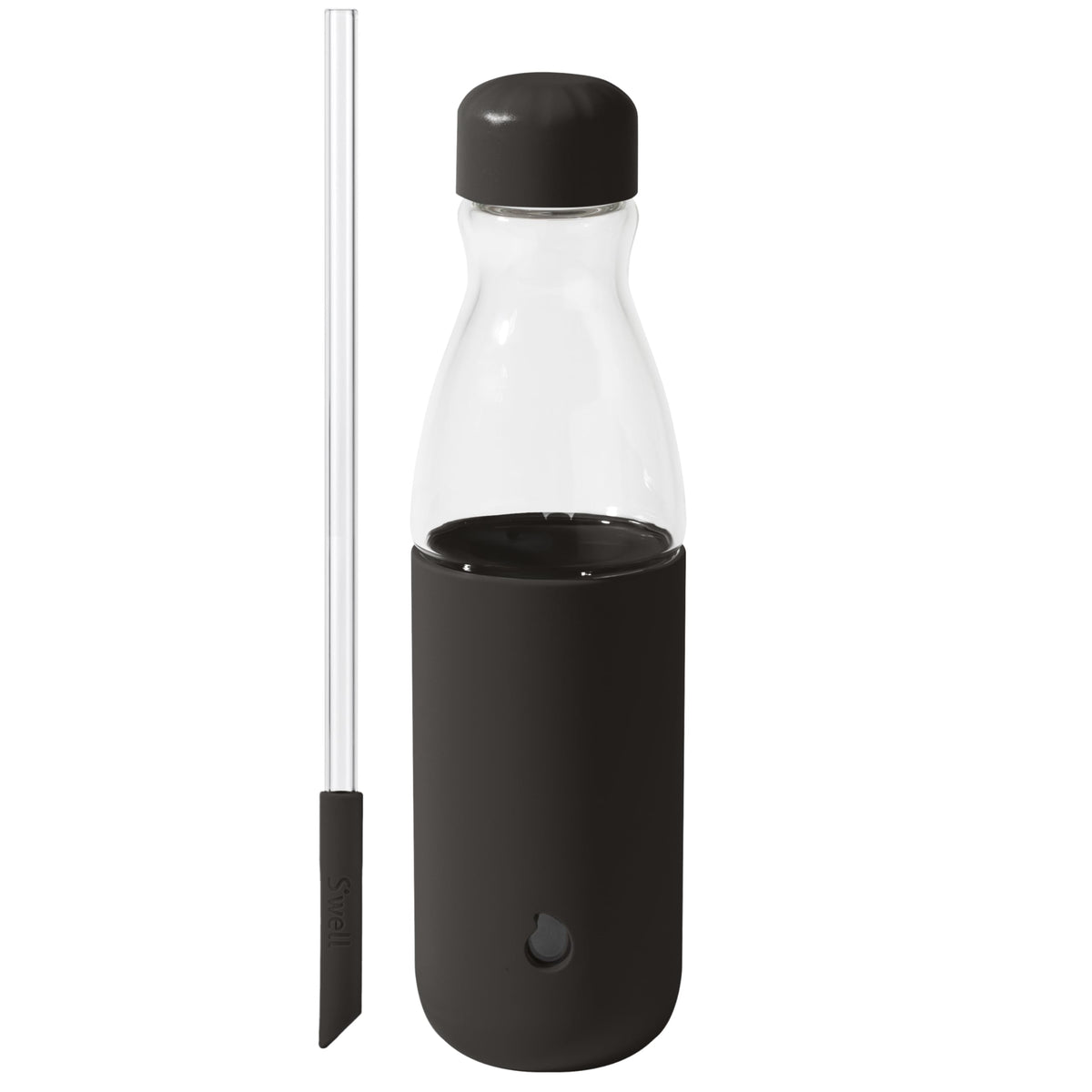 Glass Original Water Bottle With Straw (Bottle With Straw / Onyx)