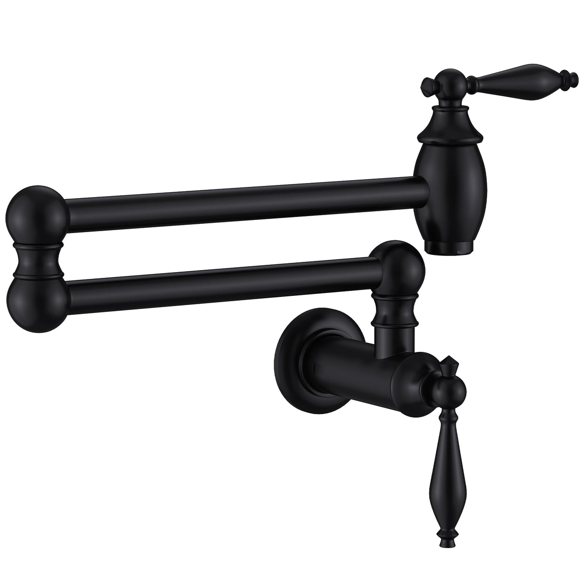 Pot Filler Faucet Matte Black Wall Mount Kitchen Stove Faucet (Matte Black)