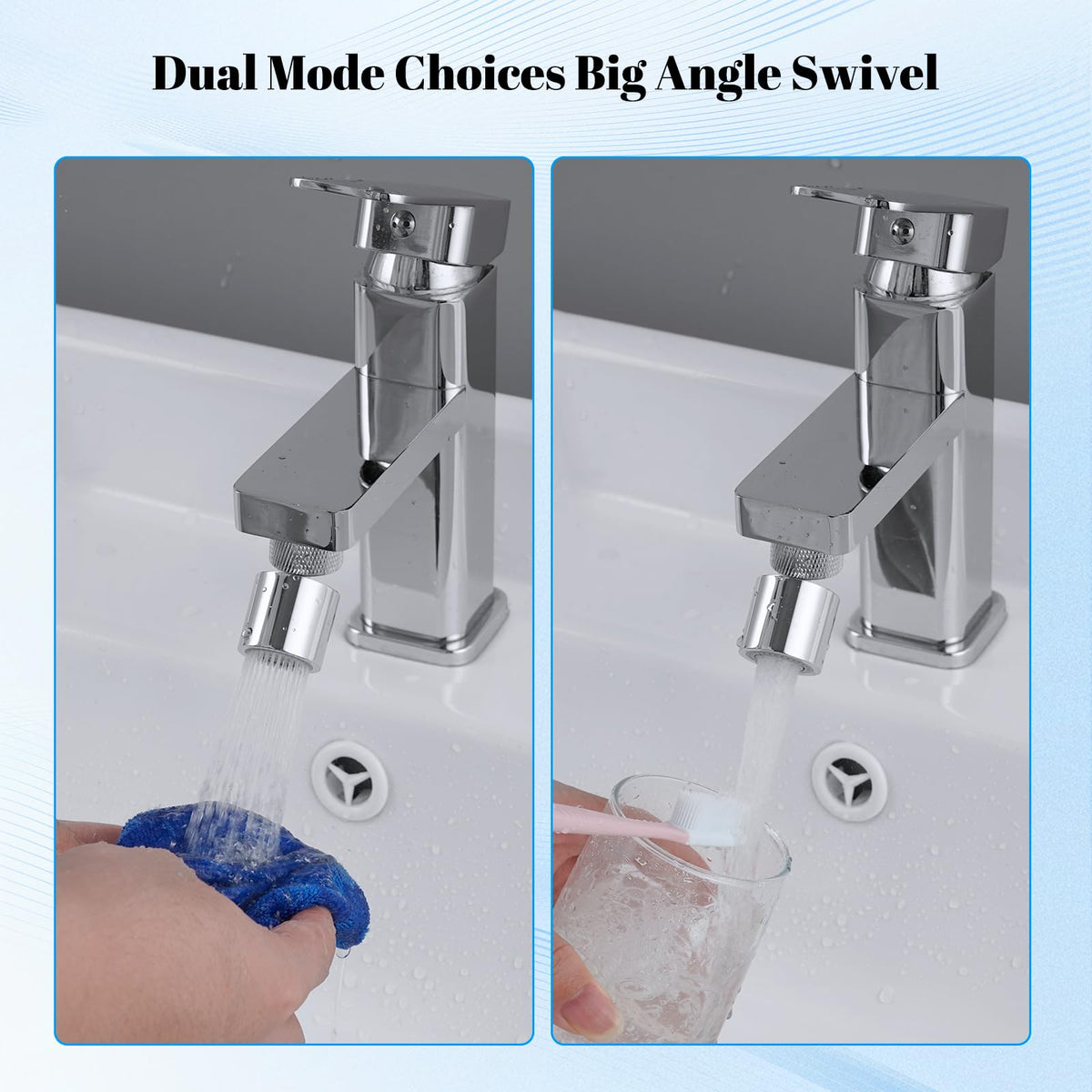 Dual function Metal Faucet Aerator (Upgraded Aerator with 1 Swivel Joints / Silver)