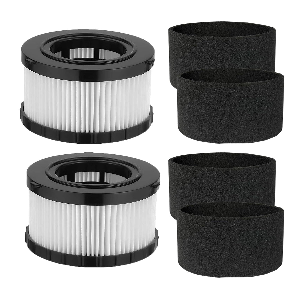 2 Pcs DC5151H HEPA Filter Compatible with DEWALT Wet Dry Vacuum (2 Pack + 4 Foam Filters)