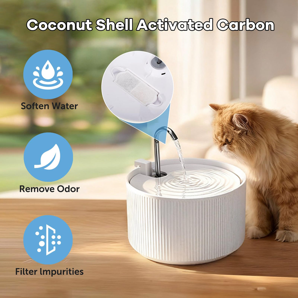 2.2L Upgrade Ceramic Cat Water Fountain