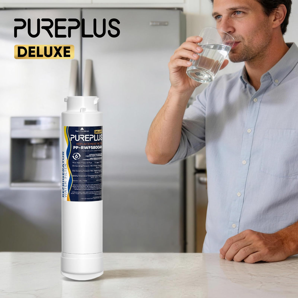RWF5800B Water Filter Replacement for Frigidaire EPTWFU01 (PFAS Removal (DELUXE) / 3 Count (Pack of 1))