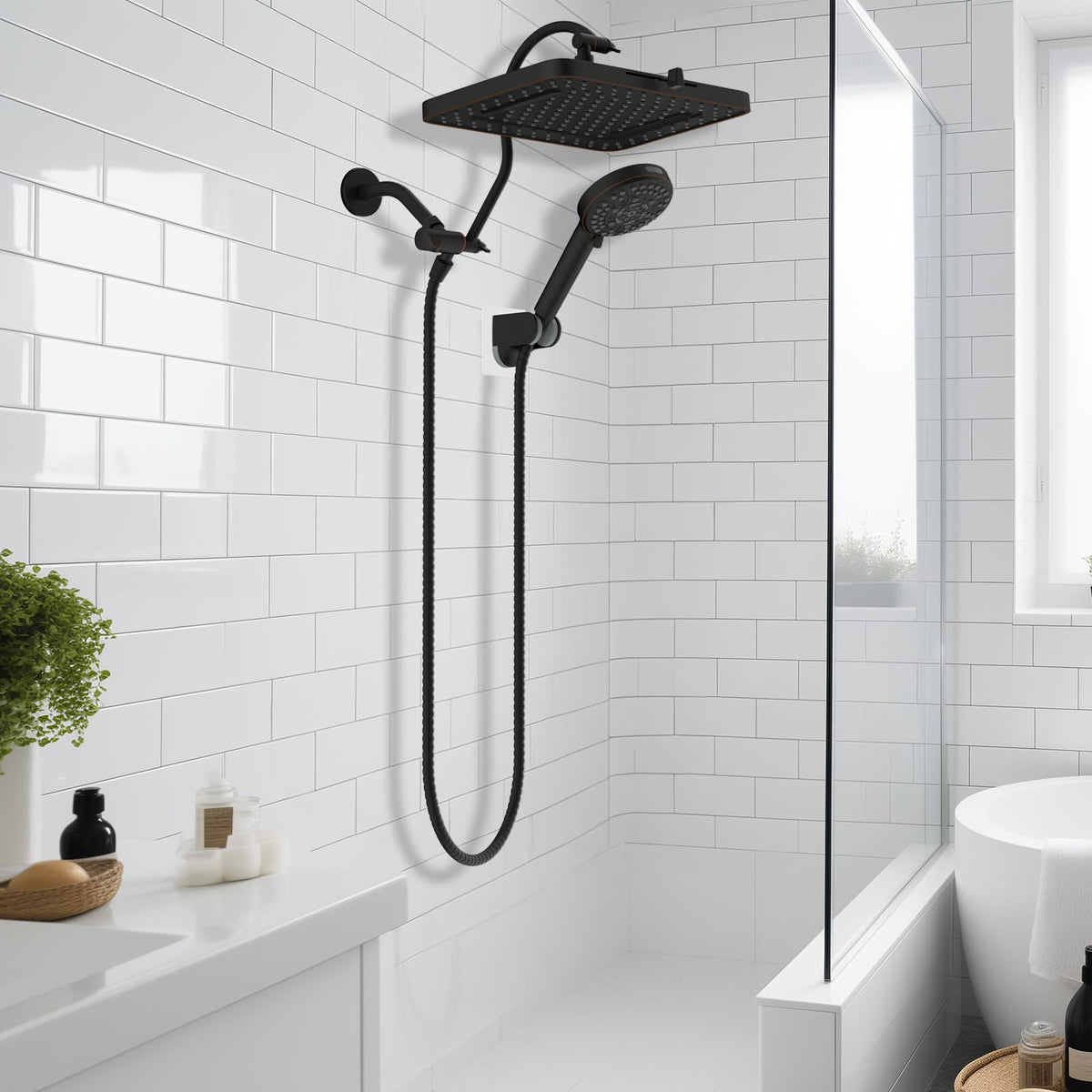 13'' 5 spray Rain Shower Head (Square 13'' / Oil Rubbed Bronze)