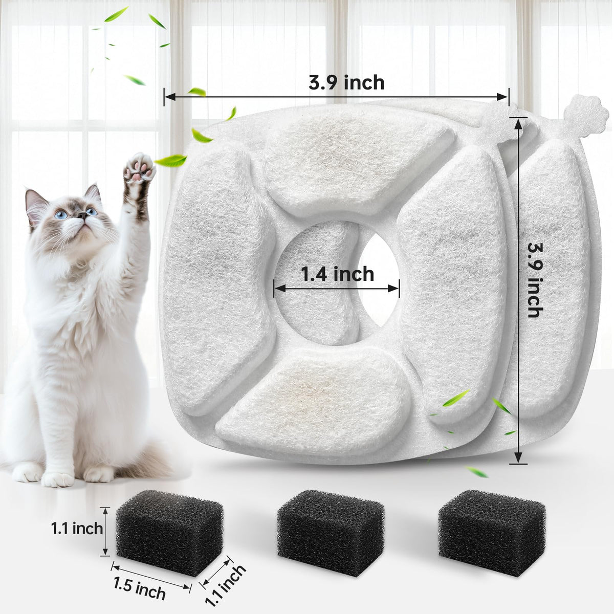 28 Pcs Cat Water Fountain Replacement Filters