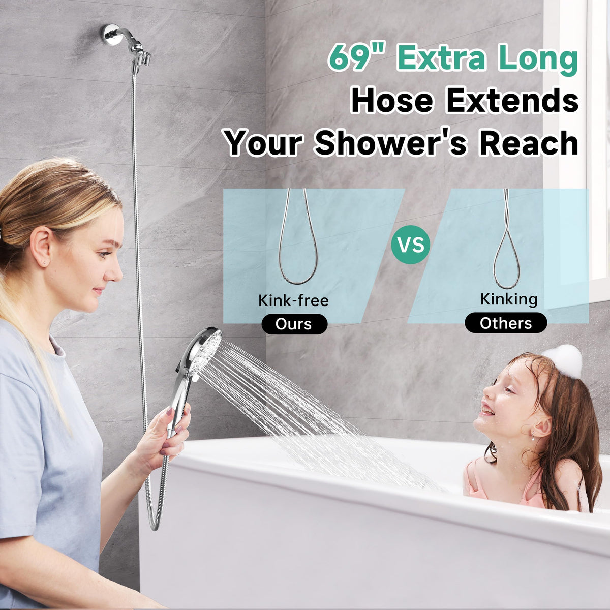 High Pressure Shower Head with Handheld (1.8 GPM | 9 Modes / Chrome)