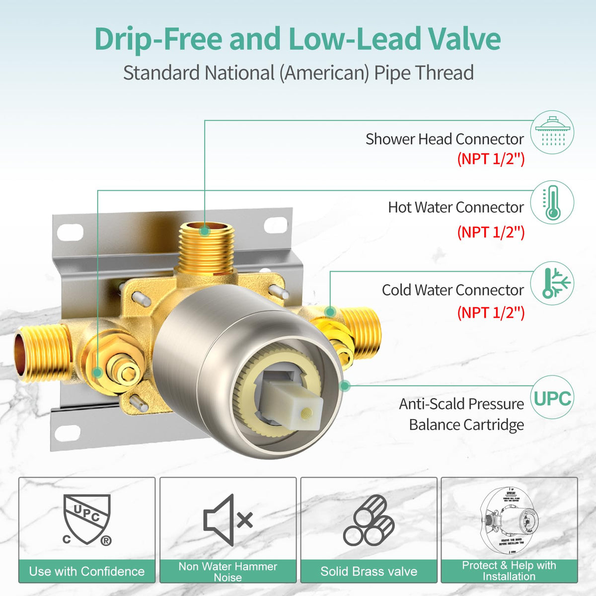 Dual 2 in 1 Shower System with Handheld (Nickel)