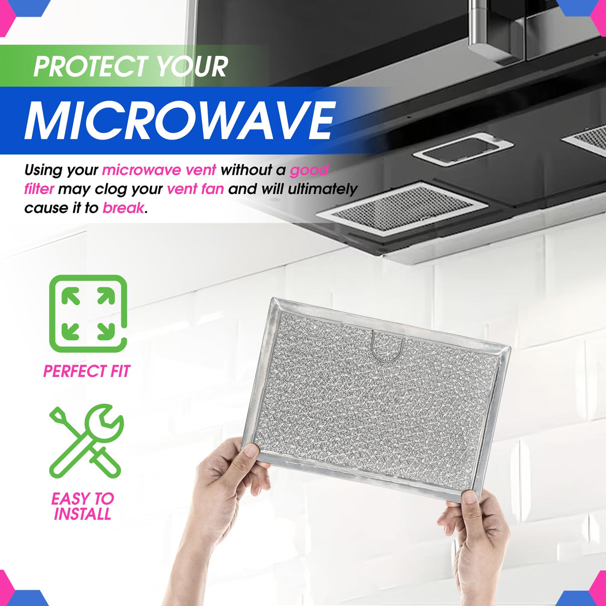 Microwave Filter 5.1"x7.6” Fits Frigidaire 5304464105 Grease Filters