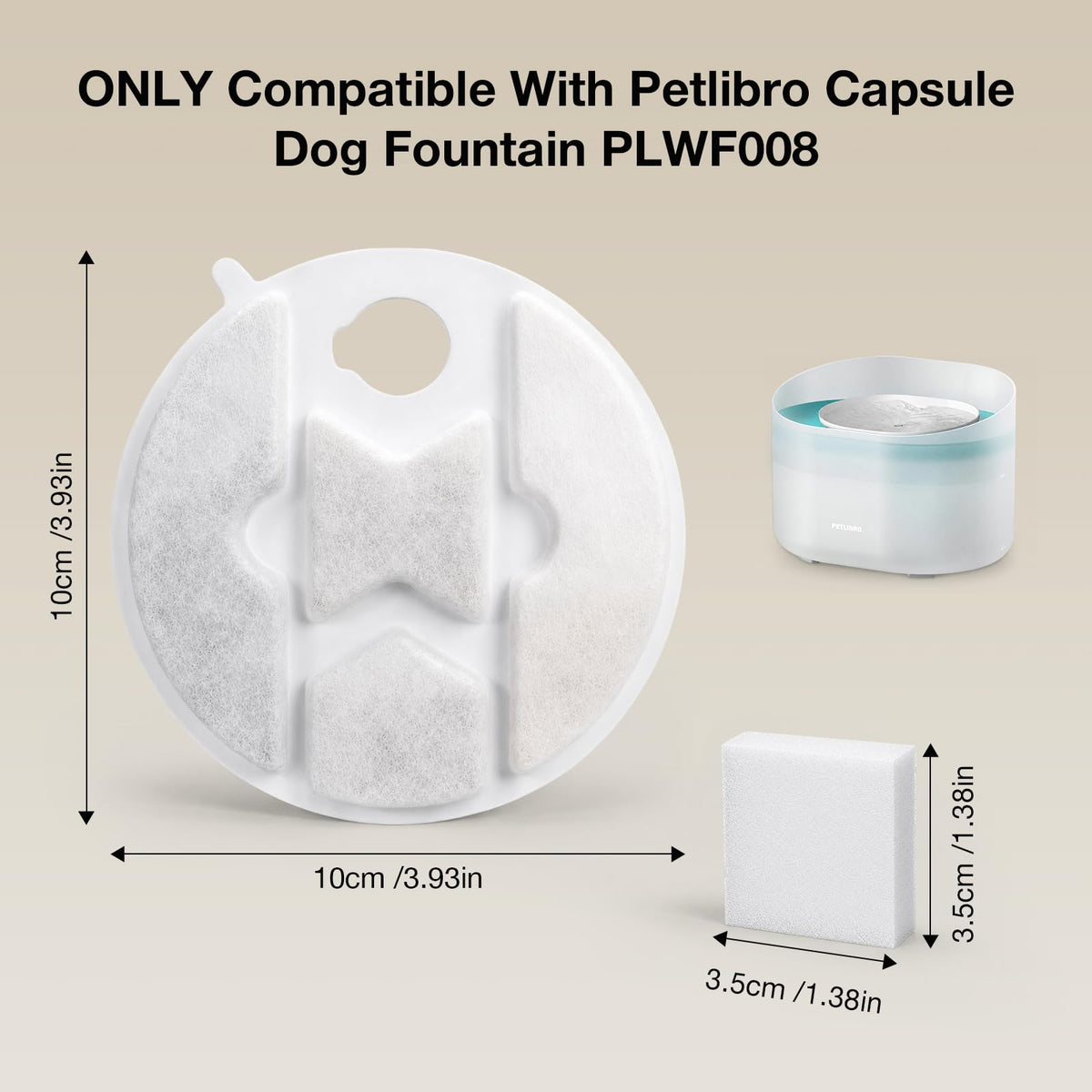 Replacement Filters for Petlibro Capsule Dog Fountain PLWF008