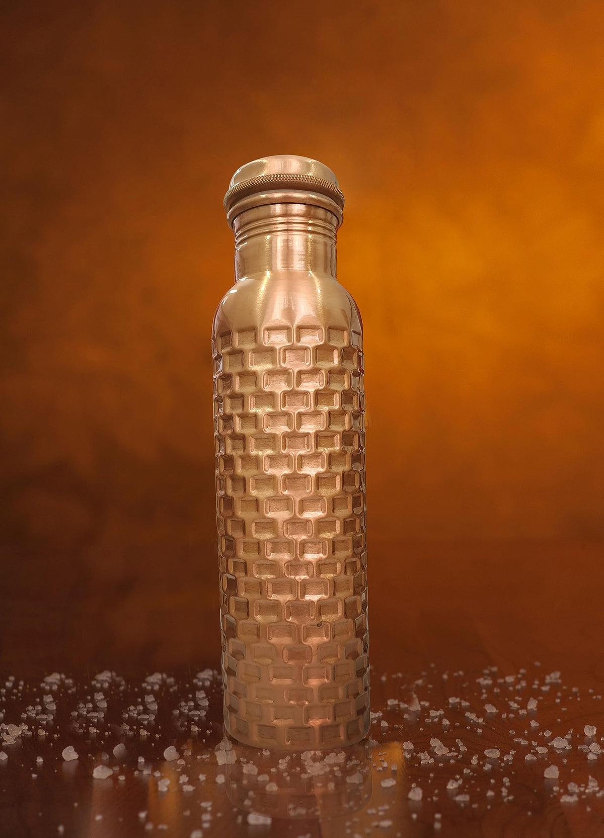Handcrafted Pure Copper Drinking Water Bottle (950 ml / Design 13)