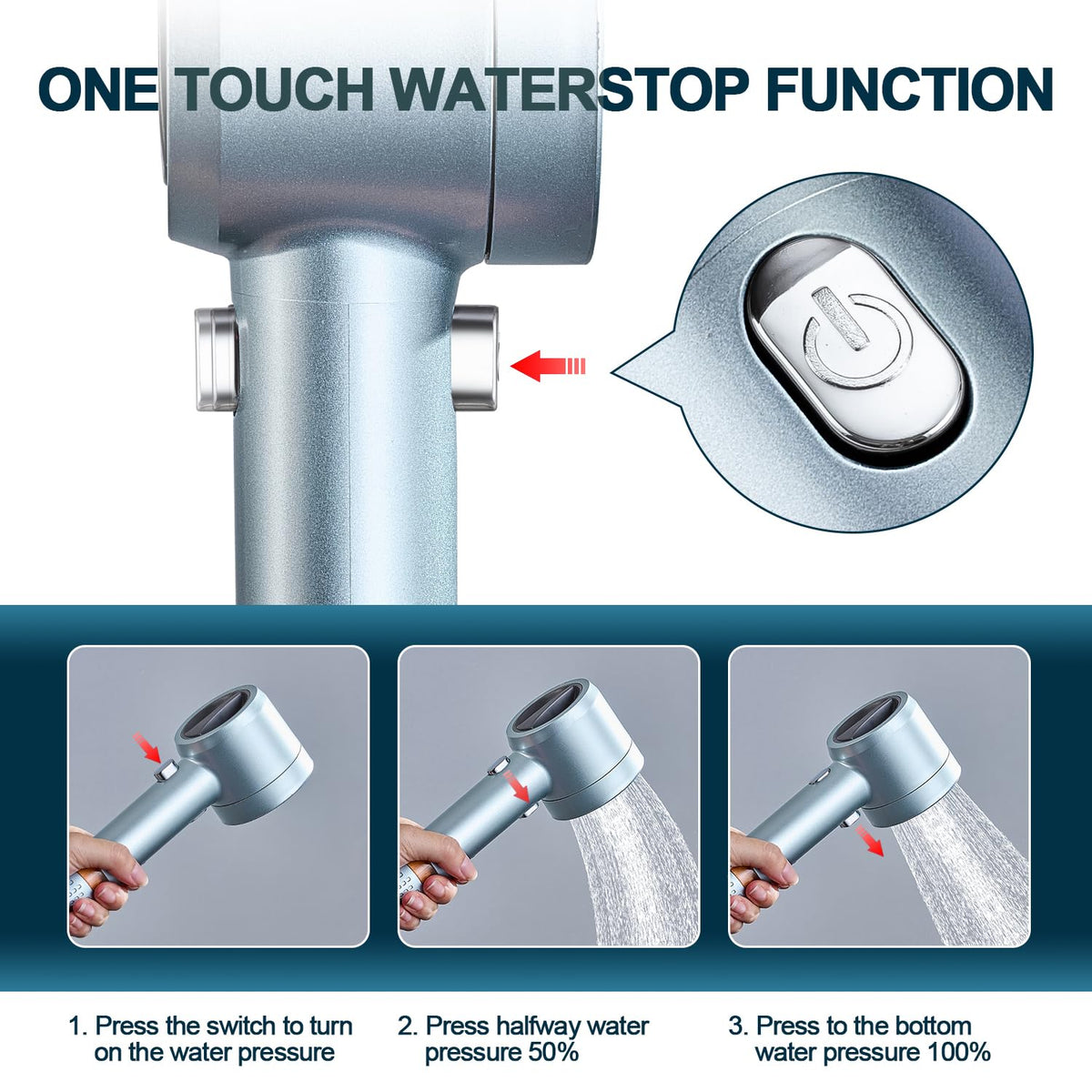 Shower Head with Handheld (Blue)